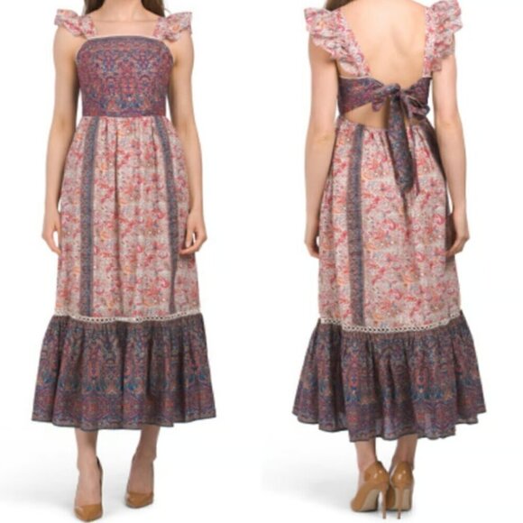 New! Haute Hippie Patchwork Print Maxi Dress - Picture 1 of 8